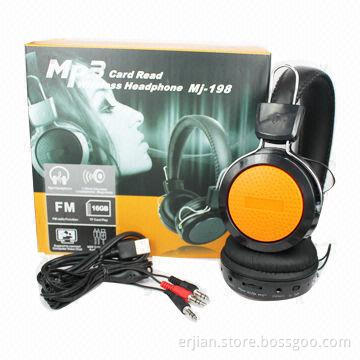 Colorful MP3 Player Super Bass Headphone with TF Card Slot, FM Radio, OEM Services Available